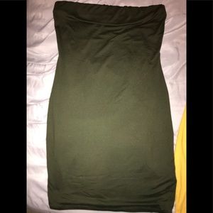 Skin tight yellow and green dresses